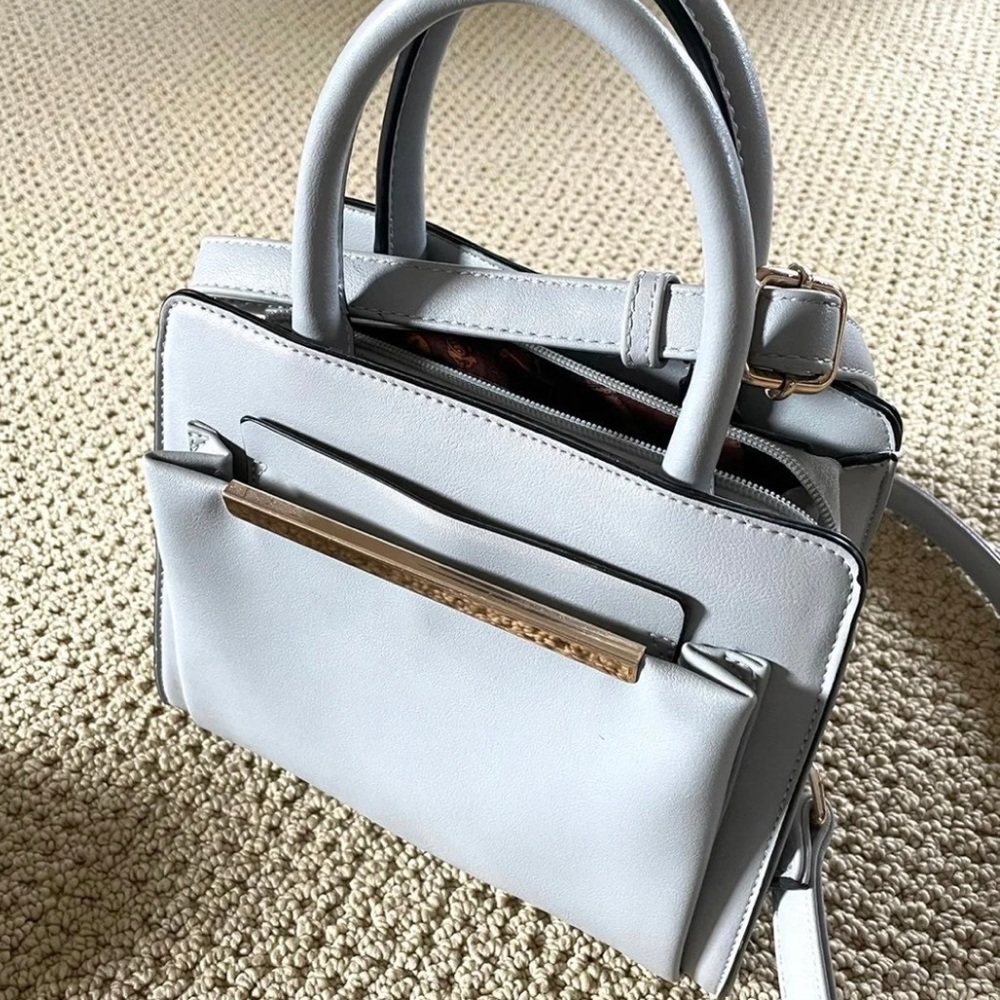 Light Blue Top Handle Crossbody Bag